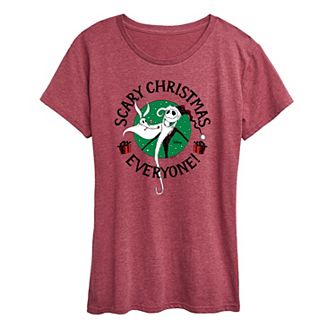 Disney's Nightmare Before Christmas Women's Scary Christmas Everyone Graphic Tee