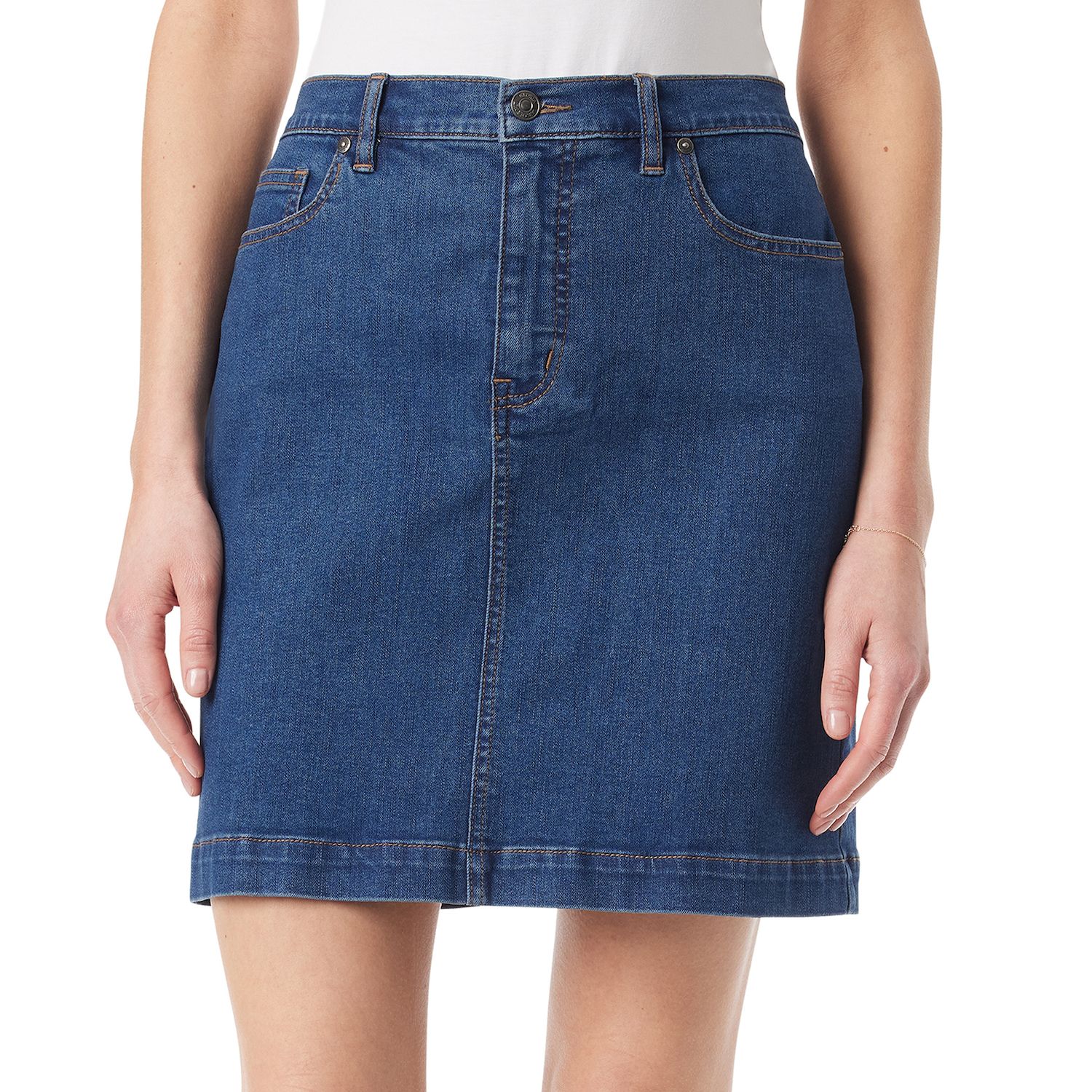 Jupe Sport Gloria Vanderbilt En Coton Blanc - Taille 4 Petite - Style Droite/pencil Avec Fermeture Zippée - Occasion Très Bon état