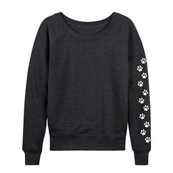 Women's Paw Prints Sleeve French Terry Long Sleeve Tee