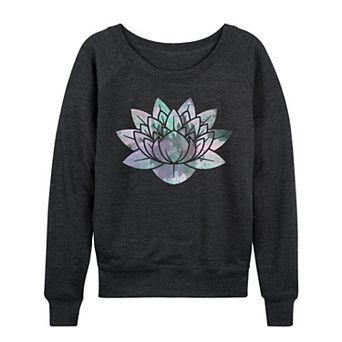 Women's Watercolor Lotus French Terry Long Sleeve Tee