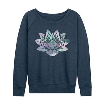 Women's Watercolor Lotus French Terry Long Sleeve Tee
