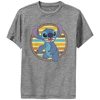 Disney's Lilo & Stitch Boys 8-20 Stripe Background Stitch Performance Tee