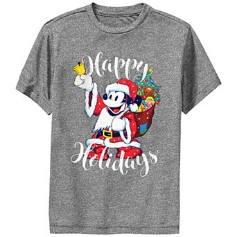 Disney's Mickey Mouse Boys 8-20 Santa Claus Happy Holidays Performance Tee