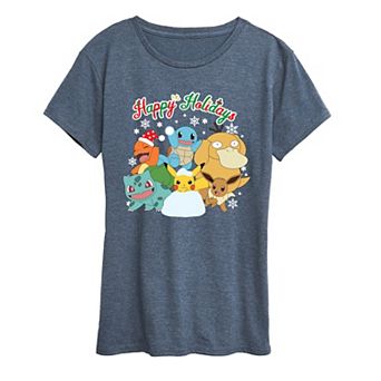 Women's Pokemon Happy Holidays Tee