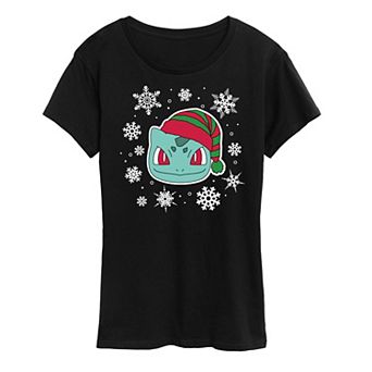 Women's Pokemon Bulbasaur Snowflakes Tee