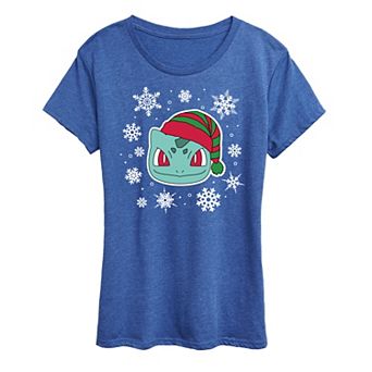 Women's Pokemon Bulbasaur Snowflakes Tee