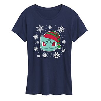 Women's Pokemon Bulbasaur Snowflakes Tee
