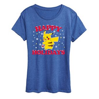 Women's Pokemon Happy Holidays Tee