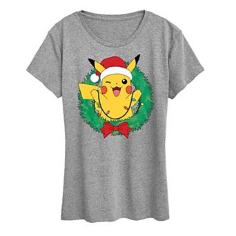 Women's Pokemon Pikachu Lights Wreath Tee