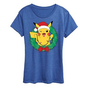 Women's Pokemon Pikachu Lights Wreath Tee