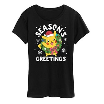 Women's Pokemon Seasons Greetings Tee
