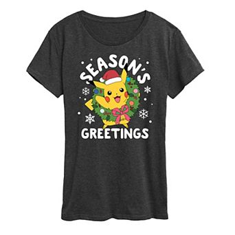 Women's Pokemon Seasons Greetings Tee
