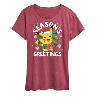 Women's Pokemon Seasons Greetings Tee