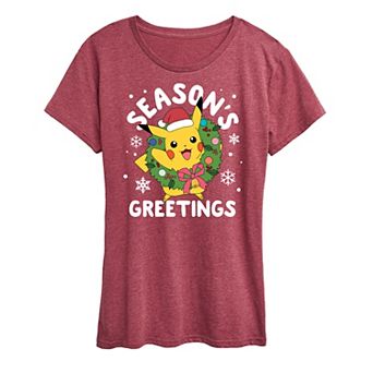 Women's Pokemon Seasons Greetings Tee