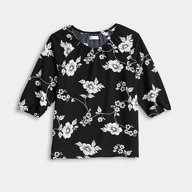 Women's Croft & Barrow® Shirred Neck Blouse