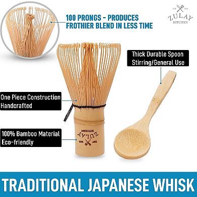 Zulay Kitchen Traditional Matcha Whisk & Spoon