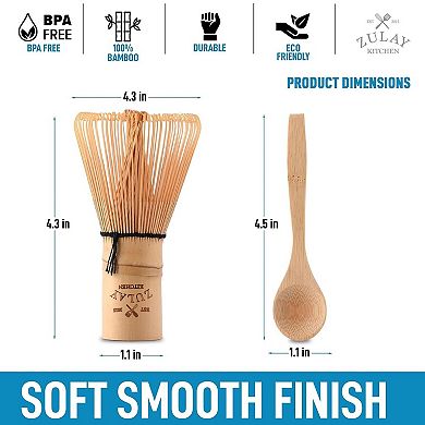 Zulay Kitchen Traditional Matcha Whisk & Spoon