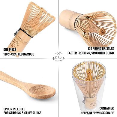 Zulay Kitchen Traditional Matcha Whisk & Spoon