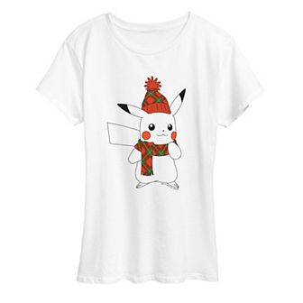 Women's Pokemon Pikachu Bundled Up Graphic Tee