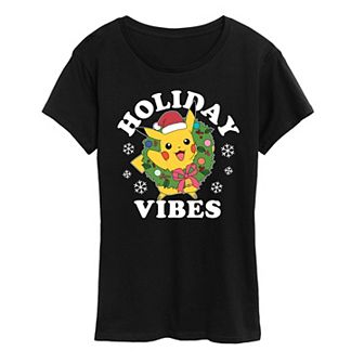 Women's Pokemon Pikachu Holiday Vibes Tee