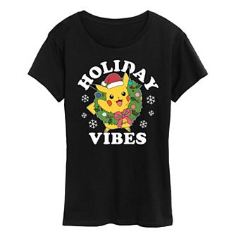 Women's Pokemon Pikachu Holiday Vibes Tee