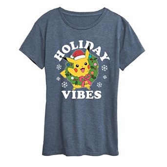 Women's Pokemon Pikachu Holiday Vibes Tee