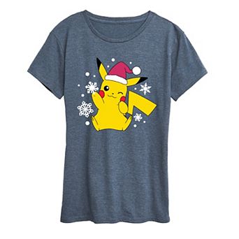 Women's Pokemon Pikachu Santa Hat Tee
