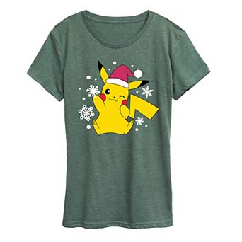 Women's Pokemon Pikachu Santa Hat Tee
