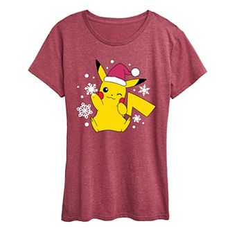 Women's Pokemon Pikachu Santa Hat Tee