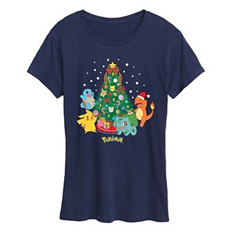 Women's Pokemon Christmas Tree Tee