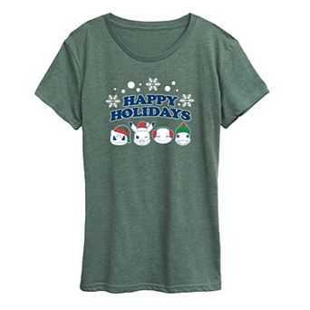 Women's Pokemon Happy Holidays Tee