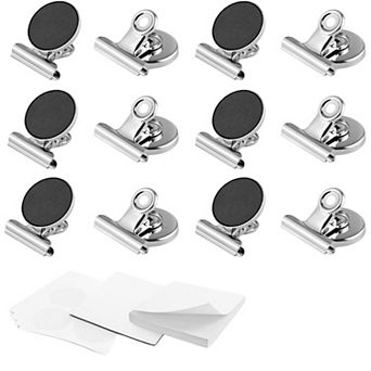 Zulay Kitchen Strong Magnetic Clips for Refrigerator with Notepad - Set of 12