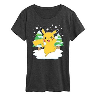 Women's Pokemon Pikachu Snowball Fight Graphic Tee