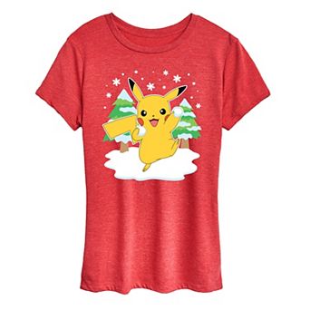 Women's Pokemon Pikachu Snowball Fight Graphic Tee