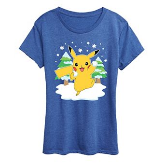 Women's Pokemon Pikachu Snowball Fight Graphic Tee