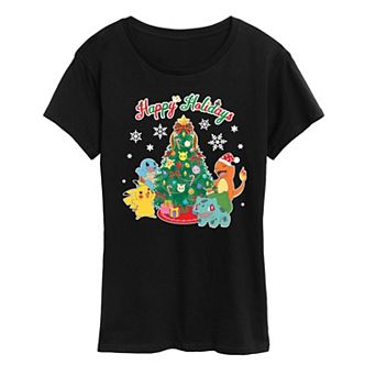 Women's Pokemon Christmas Celebration Graphic Tee