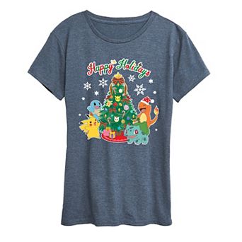 Women's Pokemon Christmas Celebration Graphic Tee