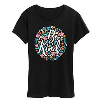 Women's Be Kind Flowers Graphic Tee
