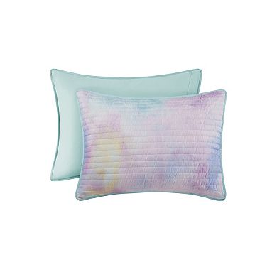 Intelligent Design Karissa Watercolor Tie Dye Printed Quilt Set with Throw Pillow