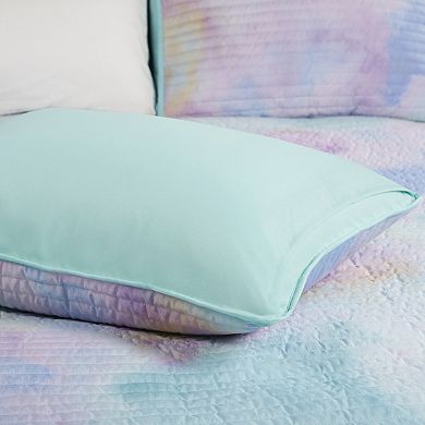 Intelligent Design Karissa Watercolor Tie Dye Printed Quilt Set with Throw Pillow