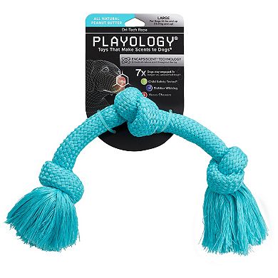 Playology Dri Tech Rope Peanut Butter Dog Toy 