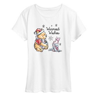 Disney's Winnie The Pooh Piglet & Pooh Women's Warmest Wishes Graphic Tee