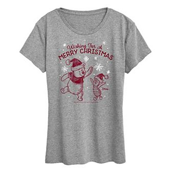 Disney's Winnie The Pooh Piglet & Pooh Women's Wishing Graphic Tee