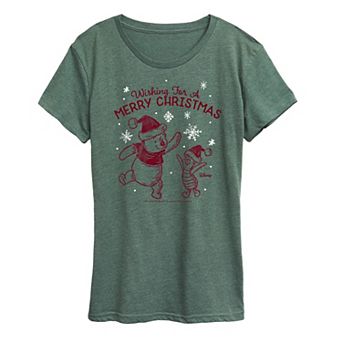 Disney's Winnie The Pooh Piglet & Pooh Women's Wishing Graphic Tee