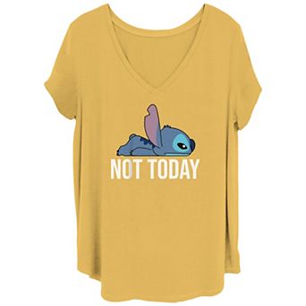 Disney's Lilo & Stitch Juniors' Tired Not Today V Neck Tee