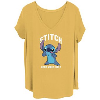 Disney's Lilo & Stitch Juniors' Only Good Vibes V Neck Tee