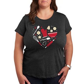 Plus Christmas Baking Heart Graphic Tee