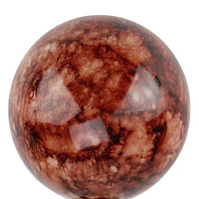 Barcana 4-count Sienna Brown Marbled Shatterproof Shiny Christmas Ball Ornaments