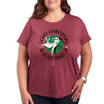 Disney's Nightmare Before Christmas Plus Scary Christmas Everyone Graphic Tee