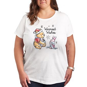 Disney's Winnie The Pooh Piglet & Pooh Plus Warmest Wishes Graphic Tee